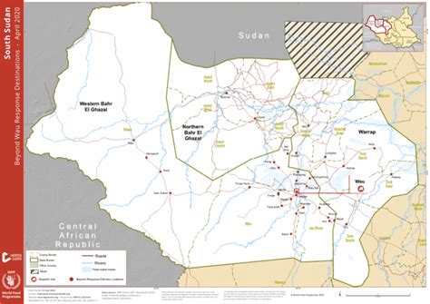 South Sudan: Beyond Wau Response Destinations Map, April 2020 - South ...