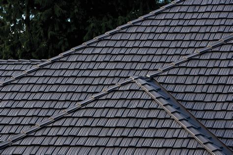 Metal Roofing looks like Cedar Shakes! | Metal roofing systems, Wood shake roof, Metal shingles