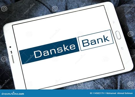 Danske Bank logo editorial stock image. Image of tablet - 114582179