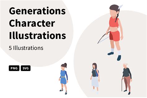 Generations Character Illustration Pack - 5 Free Download People ...