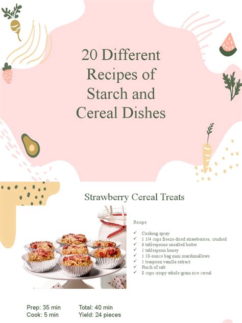 20 Different Recipes of Starch and Cereal Dishes | PDF | Cakes | Pancake