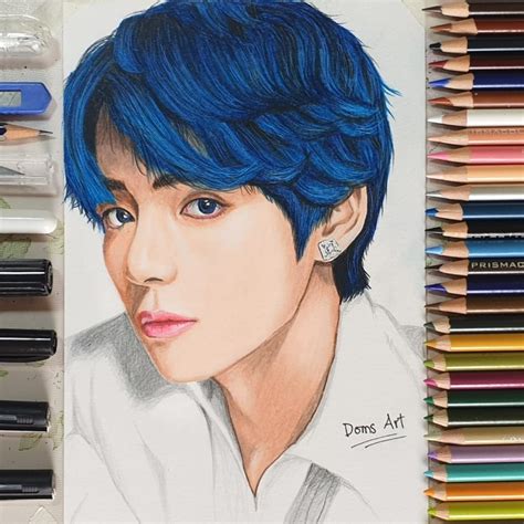 My Colored Pencil Drawing of V. How is it guys? : r/bangtan