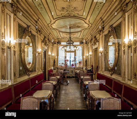 Interior of Caffe Florian. St Mark's square, Venice. Italy Stock Photo ...