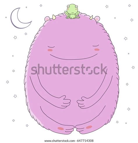 Hand Drawn Vector Illustration Cute Sleeping Stock Vector (Royalty Free) 647714308 | Shutterstock