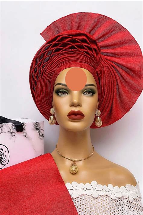 Africa, Nigeria Gele headtie hat, Aso-Oke Fabric,gele,Headwrap,Ready-to-Wear Gele Autogele Ready ...