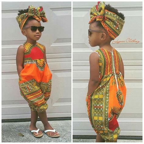 African Print jumper rompers little girl natural hair style kid fashion ...