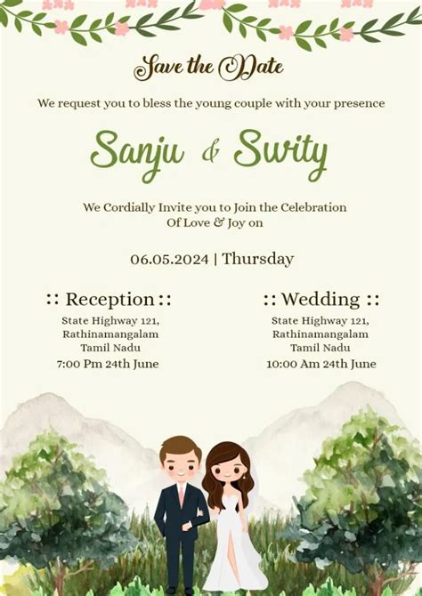 Best Wedding Invitation Templates in Tamil - Crafty Art Graphic Design Tool