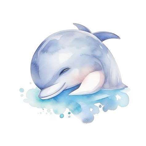 Premium Photo | A watercolor drawing of a dolphin