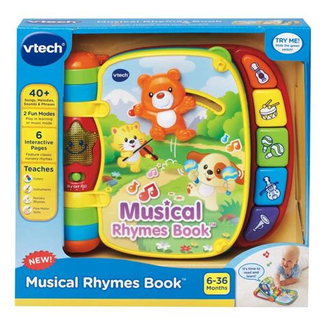 VTech Musical Rhymes Book, Red | Rhyming books, Vtech, Early learning toys