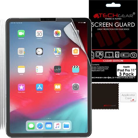 TECHGEAR [3 Pack] Screen Protectors for iPad Pro 11", Clear Screen Protector Guard Covers ...