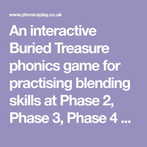 Buried Treasure Phonics Game Printable - Tedy Printable Activities