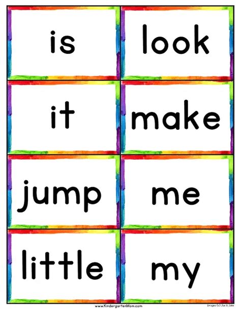 38 Sight Words Flash Cards For You - Kitty Baby Love