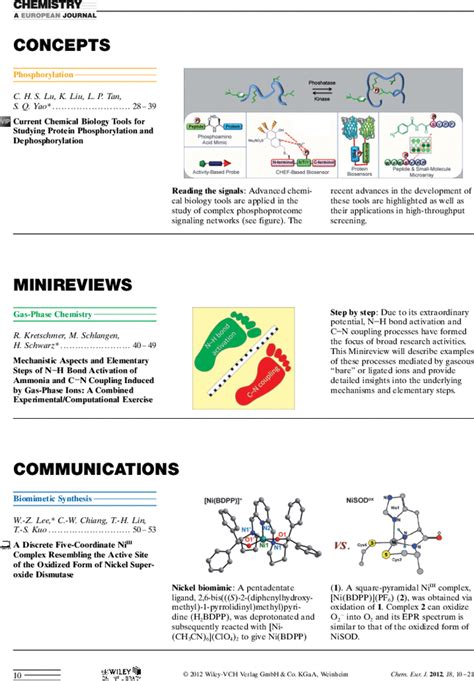 Graphical Abstract: Chem. Eur. J. 1/2012 - 2012 - Chemistry – A European Journal - Wiley Online ...