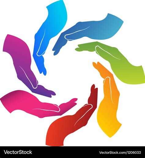 Hands teamwork logo Royalty Free Vector Image - VectorStock