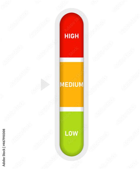 Low medium high level vertical bar icon. Clipart image isolated on ...