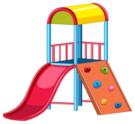 Playground equipment with slide and rock climber 360487 Vector Art at Vecteezy