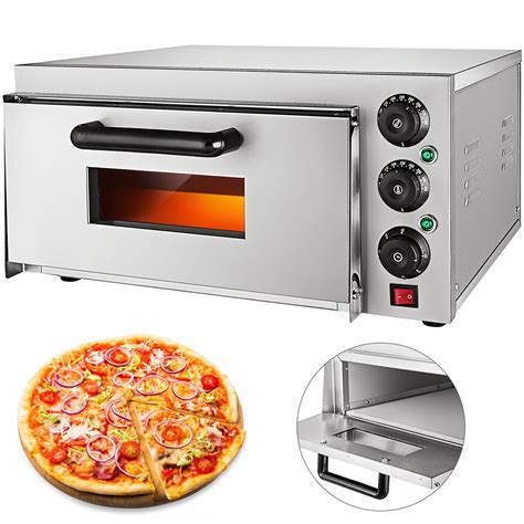 Buy VEVOR Commercial Pizza Oven 2200W Stainless Steel Countertop 110V Electric and Snack 16 Inch ...