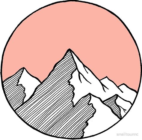 'Mountains Sketch' Sticker by smalltownnc | Mountain sketch, Mountain ...