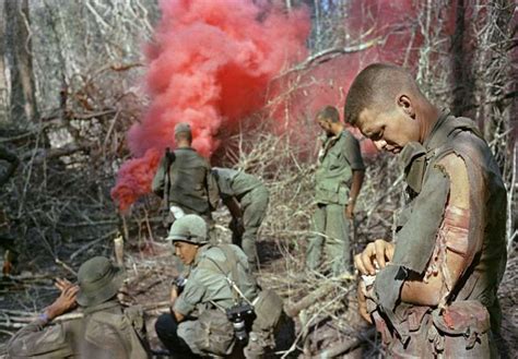 Soldiers of the 173rd Airborne Brigade set off a smoke grenade in the ...