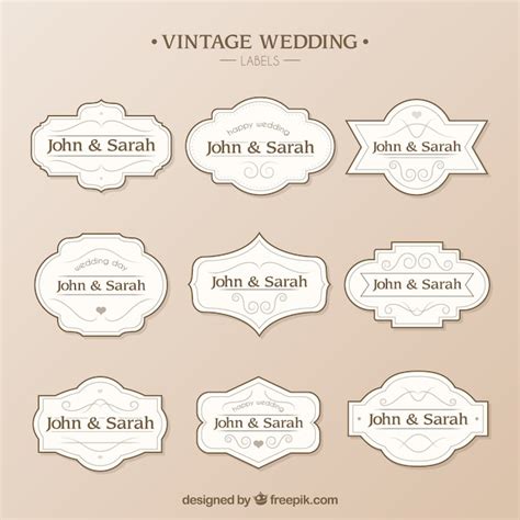 Free Vector | Wedding labels template