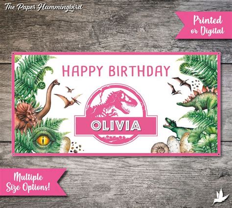 Jurassic Birthday Banner Pink Jurassic Party Birthday Banner - Etsy in 2023 | Birthday banner ...