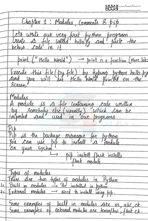 Python Handwritten Notes - topperworld