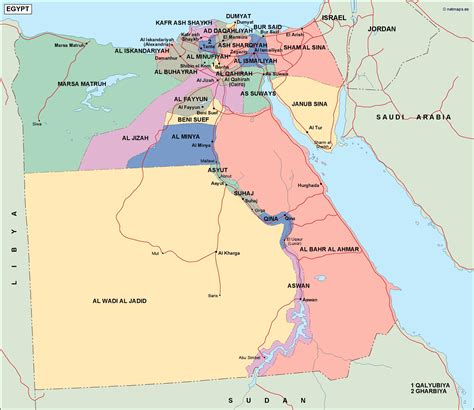 egypt political map | Order and download egypt political map