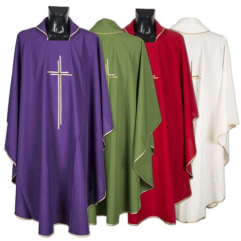 Liturgical vestment in polyester with stylized double cross | online sales on HOLYART.co.uk