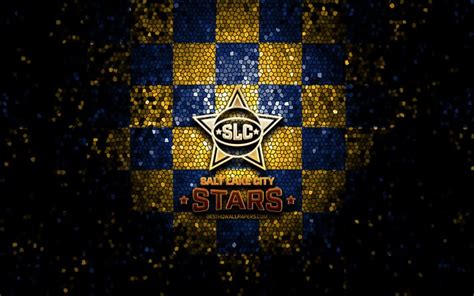 Download wallpapers Salt Lake City Stars, glitter logo, NBA G League, yellow blue checkered ...