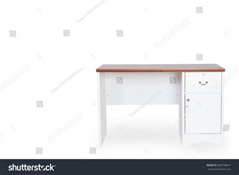 Empty Desk Isolated On White Background Stock Photo 685748647 ...