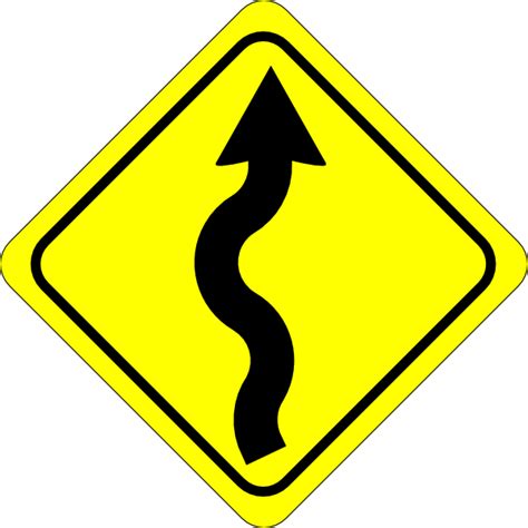 Curvy Road Ahead Sign Clip Art at Clker.com - vector clip art online ...