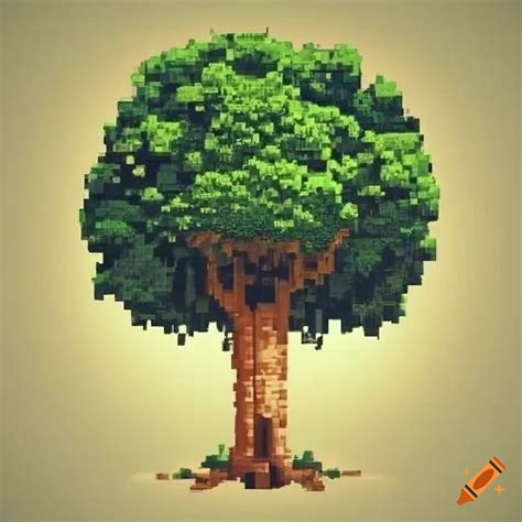 Pixel art of a whole tree on Craiyon