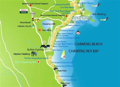 Chaweng Accommodation - Beach Resort & Hotel Deals Map, Thailand