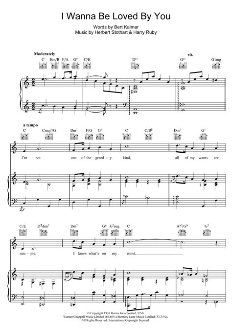 I Wanna Be Loved By You | Sheet Music Direct