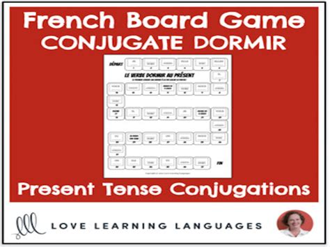 Conjugate Dormir - Present Tense French Conjugation Board Game ...