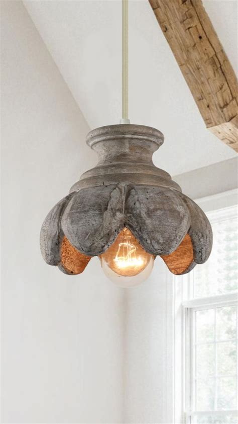 Farmhouse Drum Rustic Wooden Pendant Light | Diy pendant lamp, Outdoor ...