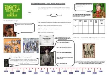 BBC Horrible Histories - World War One Special by Nicola Clay | TPT