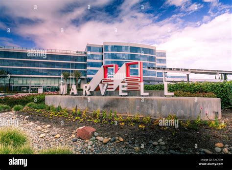 Santa Clara, CA/ USA - March 26, 2019: Marvell Semiconductor Inc. Corporate campus, Headquarters ...