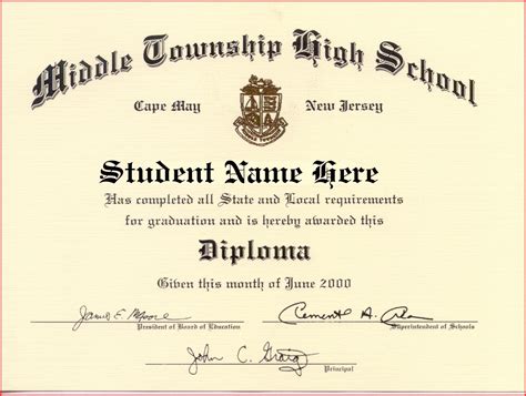 High School Diploma Template - Printable Certificate Templates!!