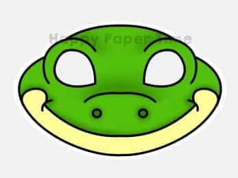 Frog mask printable paper template - Animal kids crafts Happy Paper Time