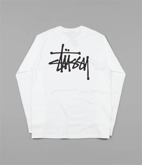 Stussy Basic Stussy Long Sleeve T-Shirt - White | Flatspot