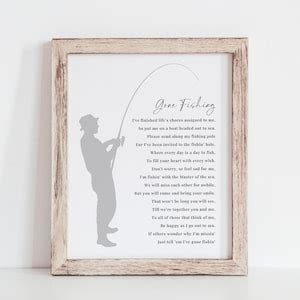 Gone Fishing Poem Ready to Print, Celebration of Life Poem for Fisherman, Remembrance Poem ...