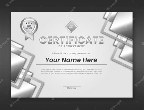 Premium PSD | Modern silver certificate template design 2