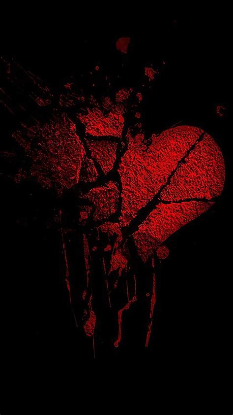 Tuta Hua Dil, Broken Heart Painting, broken heart, painting art, black background, HD phone ...