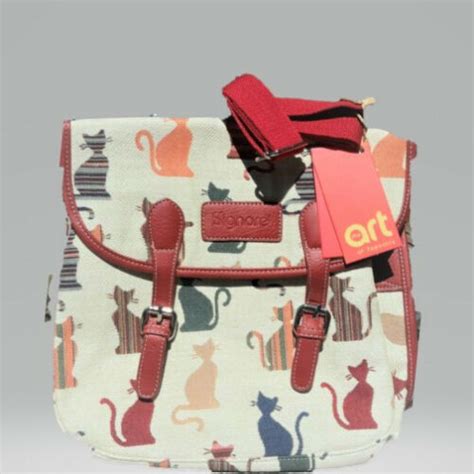 Signare tapestry Messenger Bag Cheeky Cat, Colorful New! | eBay