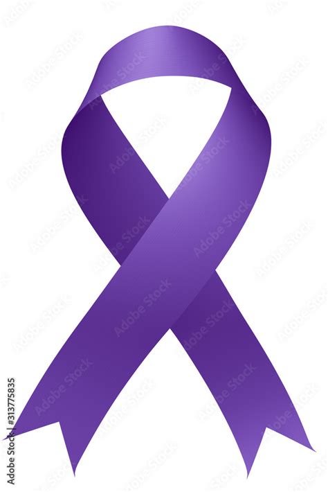 Purple Ribbon isolated on white background Purple Day epilepsy awareness symbol Stock ...