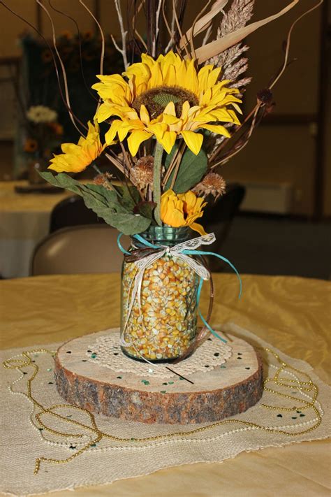 Fall arrangement | Fall table centerpieces, Sunflower wedding ...