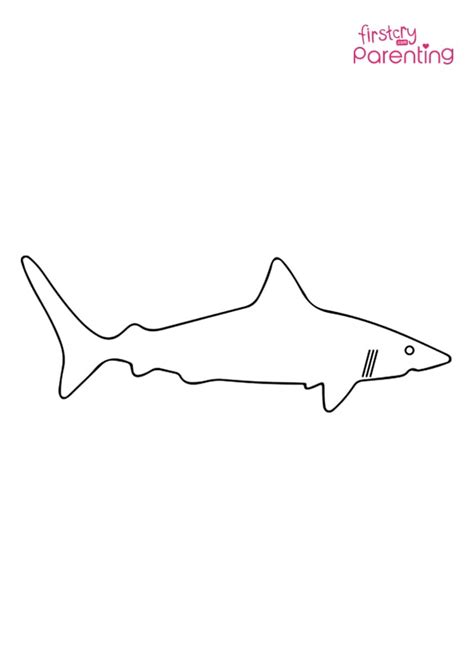 Cartoon Shark Looking Forward Coloring Page for Kids | FirstCry Parenting