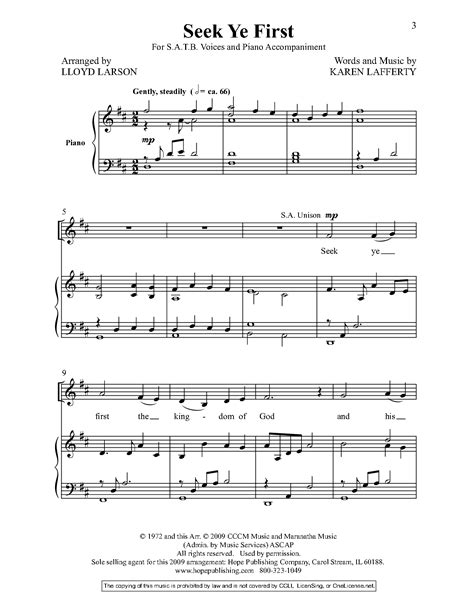 Seek Ye First (SATB ) by Karen Lafferty/arr. | J.W. Pepper Sheet Music