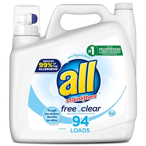 all Liquid Laundry Detergent Free Clear for Sensitive Skin, 141 Ounce ...